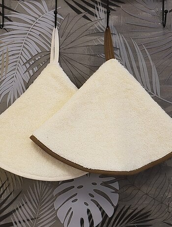 Lot de 2 essuies mains rond éponge 480gr DÉCO