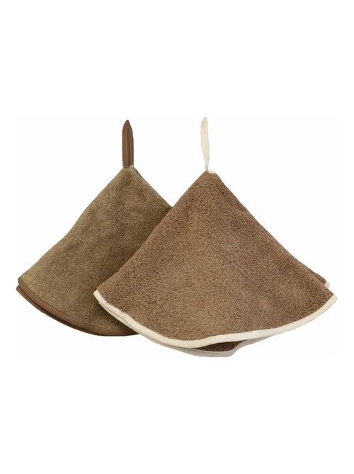 Lot de 2 essuies mains rond  éponge 480gr DÉCO - Kiabi