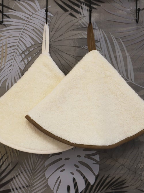 Lot de 2 essuies mains rond  éponge 480gr DÉCO - Kiabi