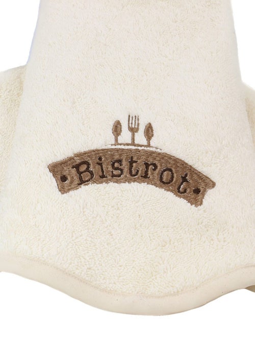 Lot de 2 essuies mains rond éponge brodé BISTROT - Kiabi