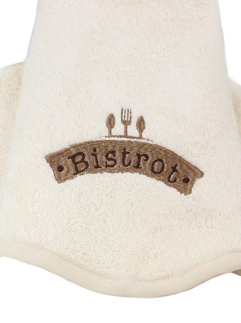 Lot de 2 essuies mains rond éponge brodé BISTROT Beige - Kiabi