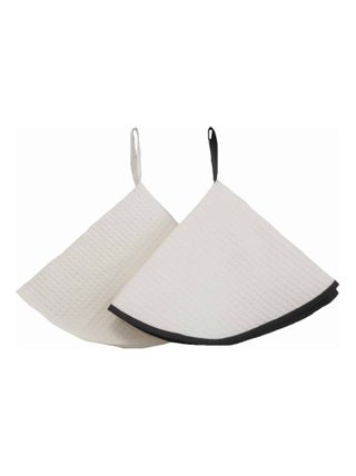 Lot de 2 essuies mains rond nid d'abeille HOME