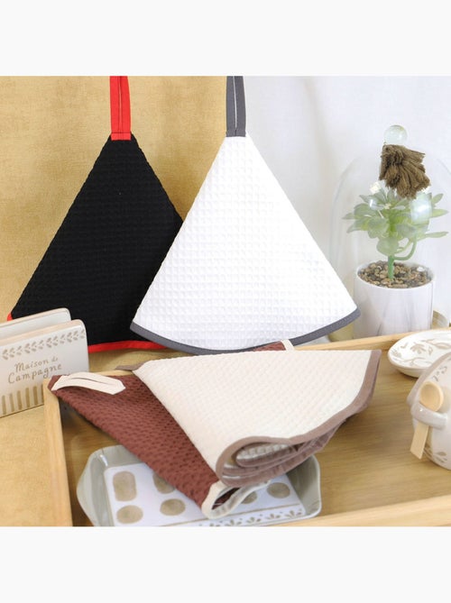 Lot de 2 essuies mains rond nid d'abeille HOME - Kiabi