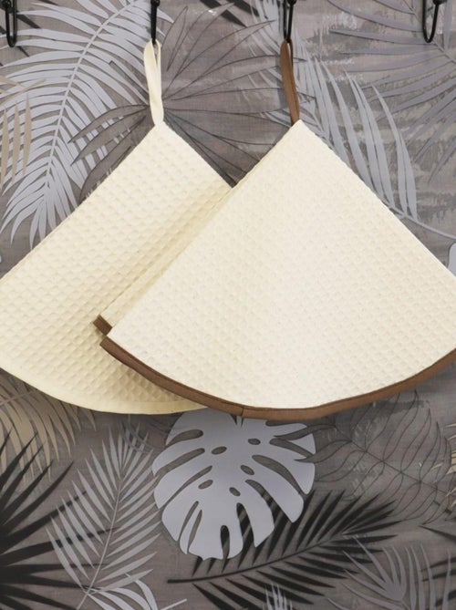 Lot de 2 essuies mains rond nid d'abeille HOME - Kiabi