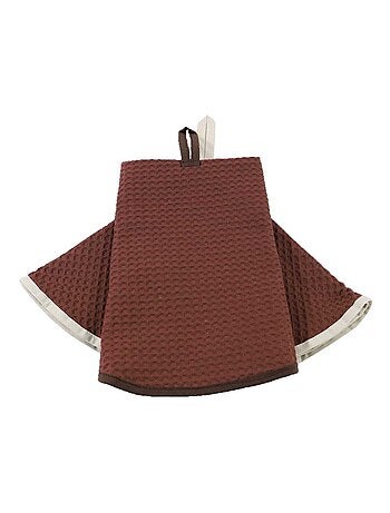 Lot de 2 essuies mains rond nid d'abeille HOME