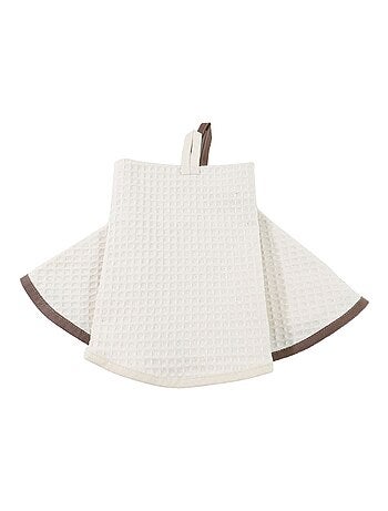 Lot de 2 essuies mains rond nid d'abeille HOME