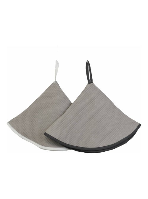 Lot de 2 essuies mains rond  nid d'éponge 450gr AMBIANCE - Kiabi