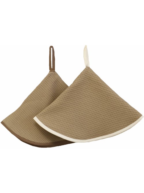 Lot de 2 essuies mains rond  nid d'éponge 450gr AMBIANCE - Kiabi