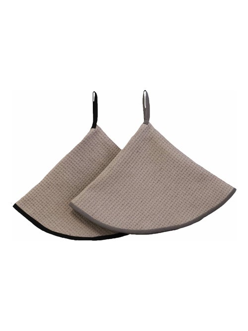 Lot de 2 essuies mains rond  nid d'éponge 450gr AMBIANCE - Kiabi