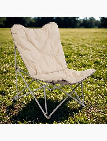 Lot de 2 fauteuils de camping pliants matelassés
