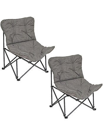 Lot de 2 fauteuils de camping pliants matelassés