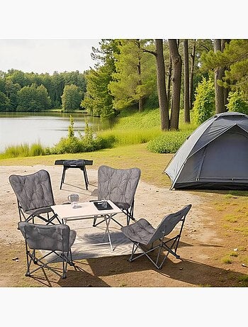 Lot de 2 fauteuils de camping pliants matelassés