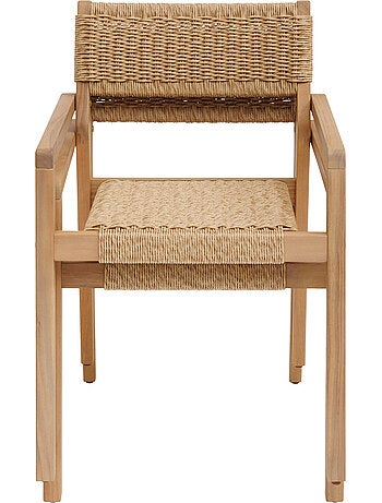 Lot de 2 fauteuils de jardin en acacia et résine tressée TEMEIRA