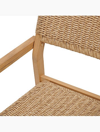 Lot de 2 fauteuils de jardin en acacia et résine tressée TEMEIRA
