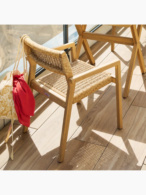 Lot de 2 fauteuils de jardin en acacia et résine tressée TEMEIRA - Kiabi Lot de 2 fauteuils de jardin en acacia et résine tressée TEMEIRA - Kiabi
