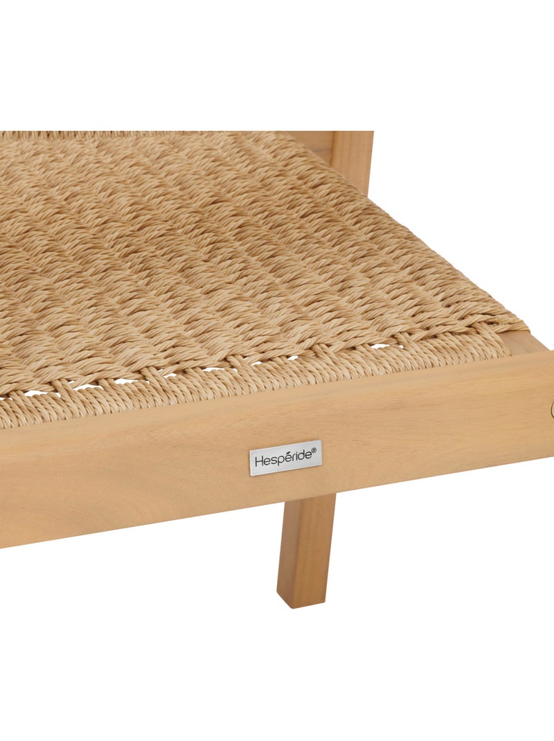 Lot de 2 fauteuils de jardin en acacia et résine tressée TEMEIRA Beige - Kiabi