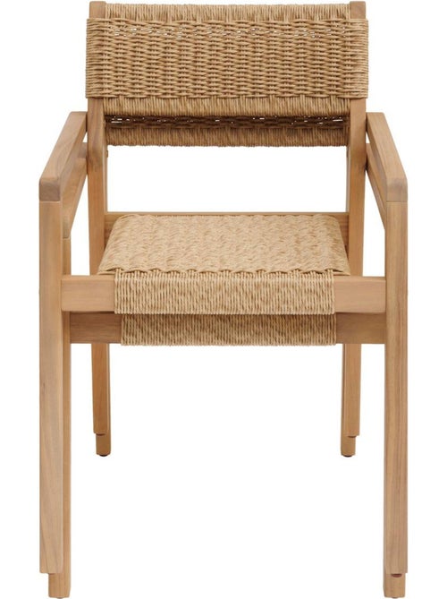 Lot de 2 fauteuils de jardin en acacia et résine tressée TEMEIRA - Kiabi