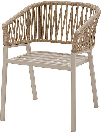 Lot de 2 fauteuils de jardin en aluminium et corde tressée ORIENGO