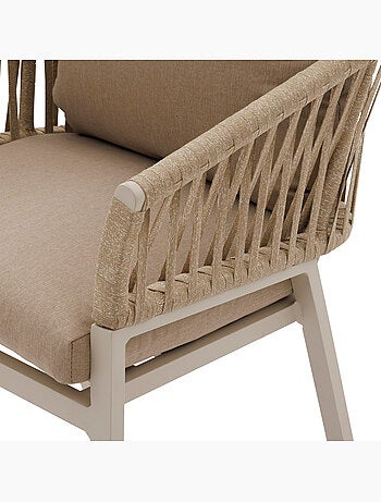 Lot de 2 fauteuils de jardin en aluminium et corde tressée ORIENGO