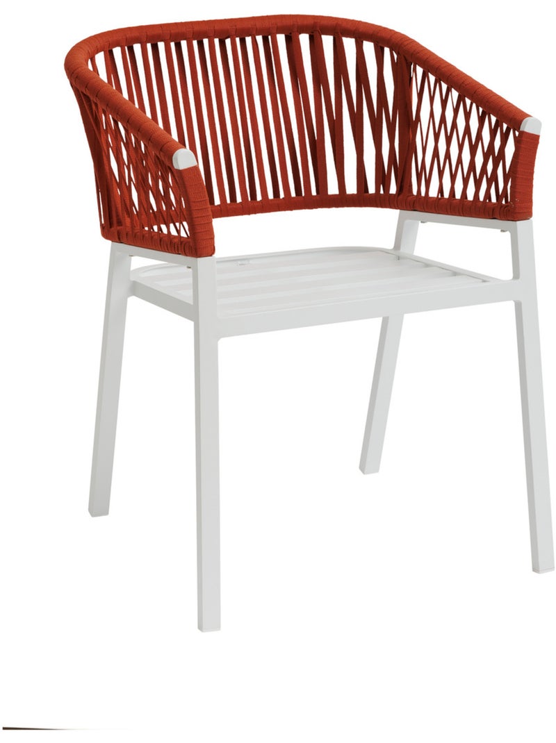 Lot de 2 fauteuils de jardin en aluminium et corde tressée ORIENGO Brique - Kiabi