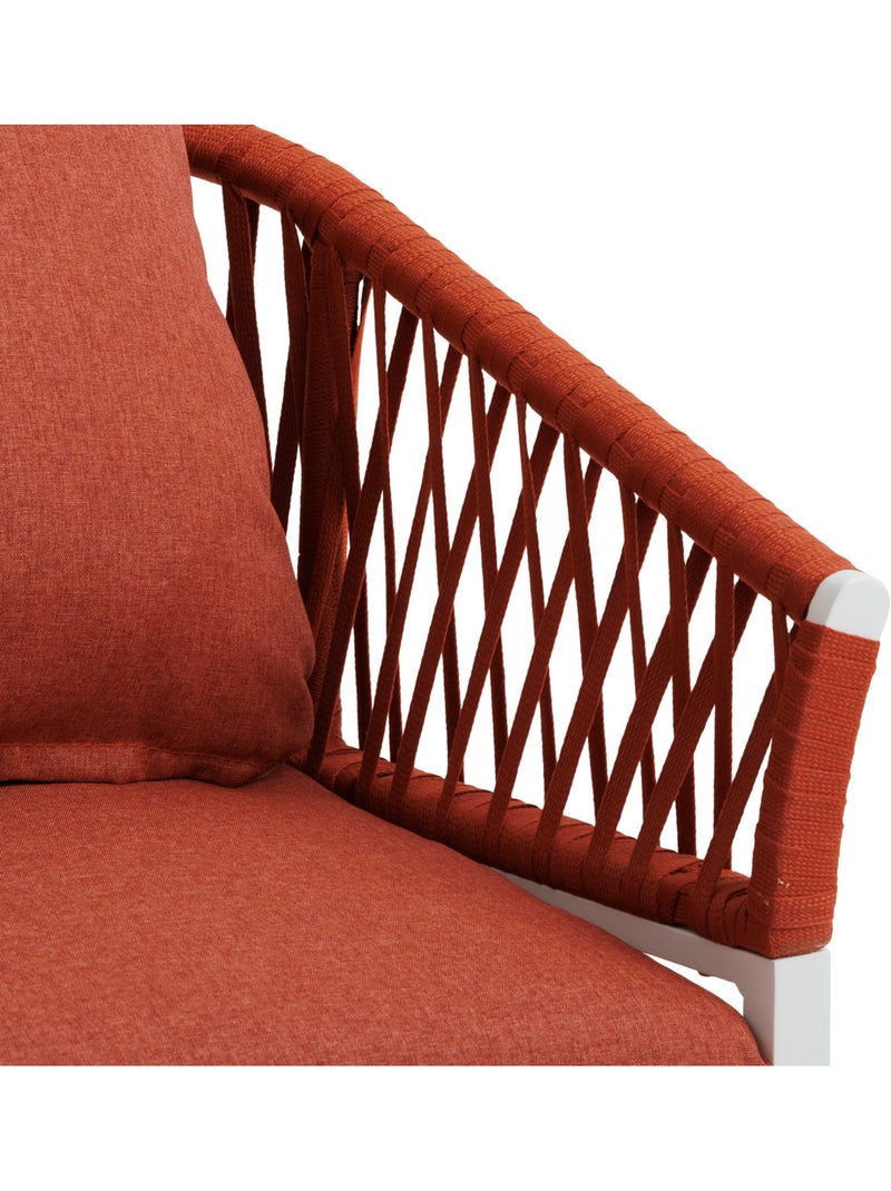Lot de 2 fauteuils de jardin en aluminium et corde tressée ORIENGO Brique - Kiabi