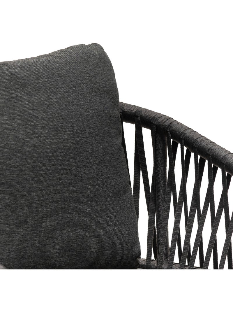 Lot de 2 fauteuils de jardin en aluminium et corde tressée ORIENGO gris anthracite - Kiabi