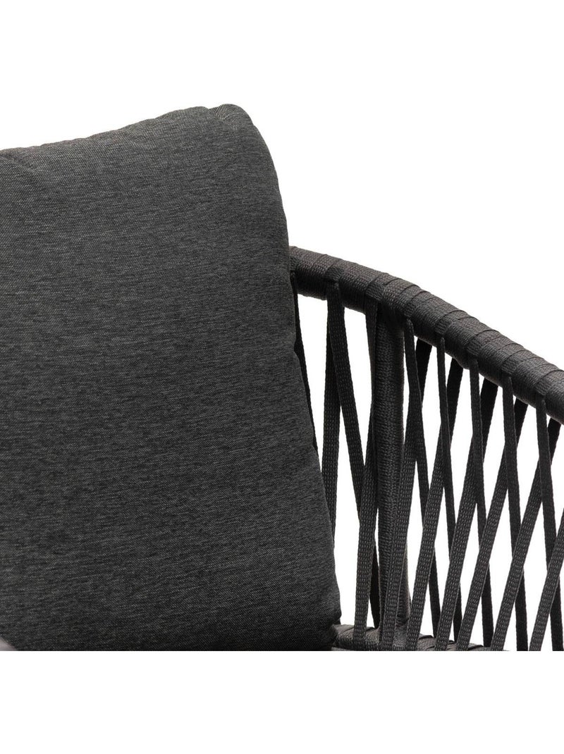 Lot de 2 fauteuils de jardin en aluminium et corde tressée ORIENGO gris anthracite - Kiabi
