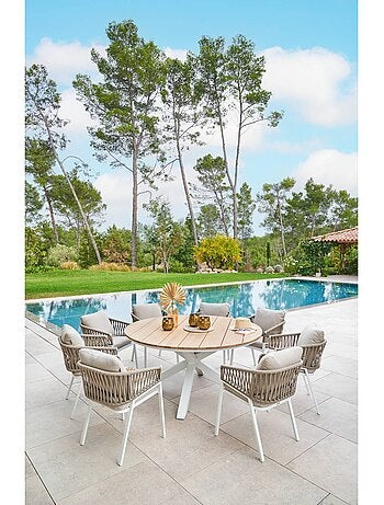Lot de 2 fauteuils de jardin en aluminium et corde tressée ORIENGO