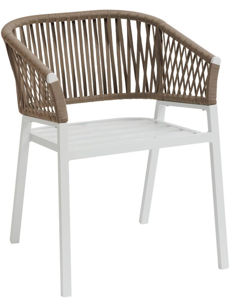 Lot de 2 fauteuils de jardin en aluminium et corde tressée ORIENGO Taupe - Kiabi