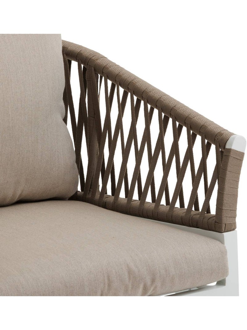 Lot de 2 fauteuils de jardin en aluminium et corde tressée ORIENGO Taupe - Kiabi