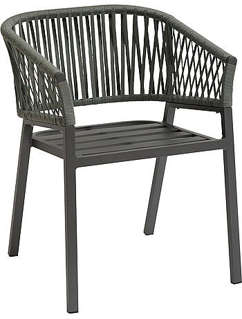 Lot de 2 fauteuils de jardin en aluminium et corde tressée ORIENGO