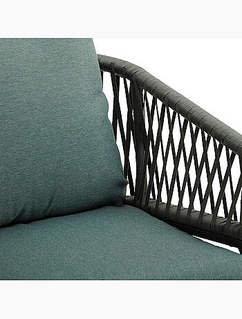Lot de 2 fauteuils de jardin en aluminium et corde tressée ORIENGO
