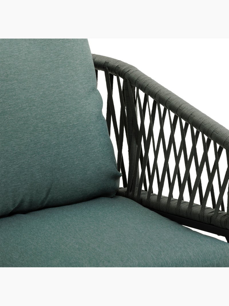 Lot de 2 fauteuils de jardin en aluminium et corde tressée ORIENGO Vert olive - Kiabi