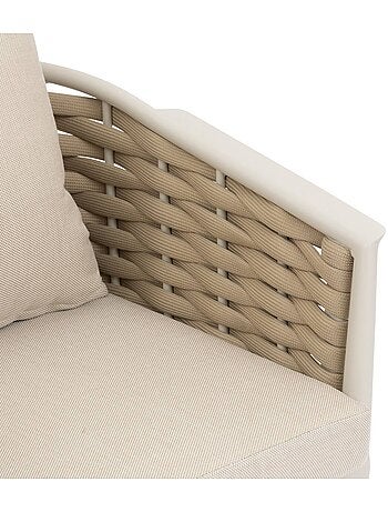 Lot de 2 fauteuils de jardin en aluminium et corde tressée YCONIA
