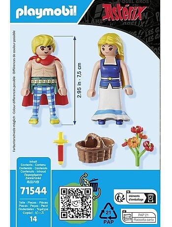 Lot de 2 figurines - Tragicomix et Falbala - PLAYMOBIL Astérix