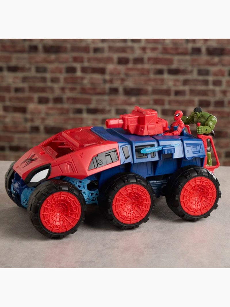 Lot de 2 figurines 11,5 cm + véhicule super tank 2-en-1 - hasbro, spider-man Bleu - Kiabi