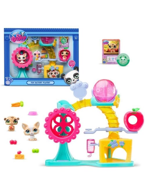 Lot de 2 figurines + décor + 4 accessoires - fun factory - bandai, littlest pet shop - Kiabi