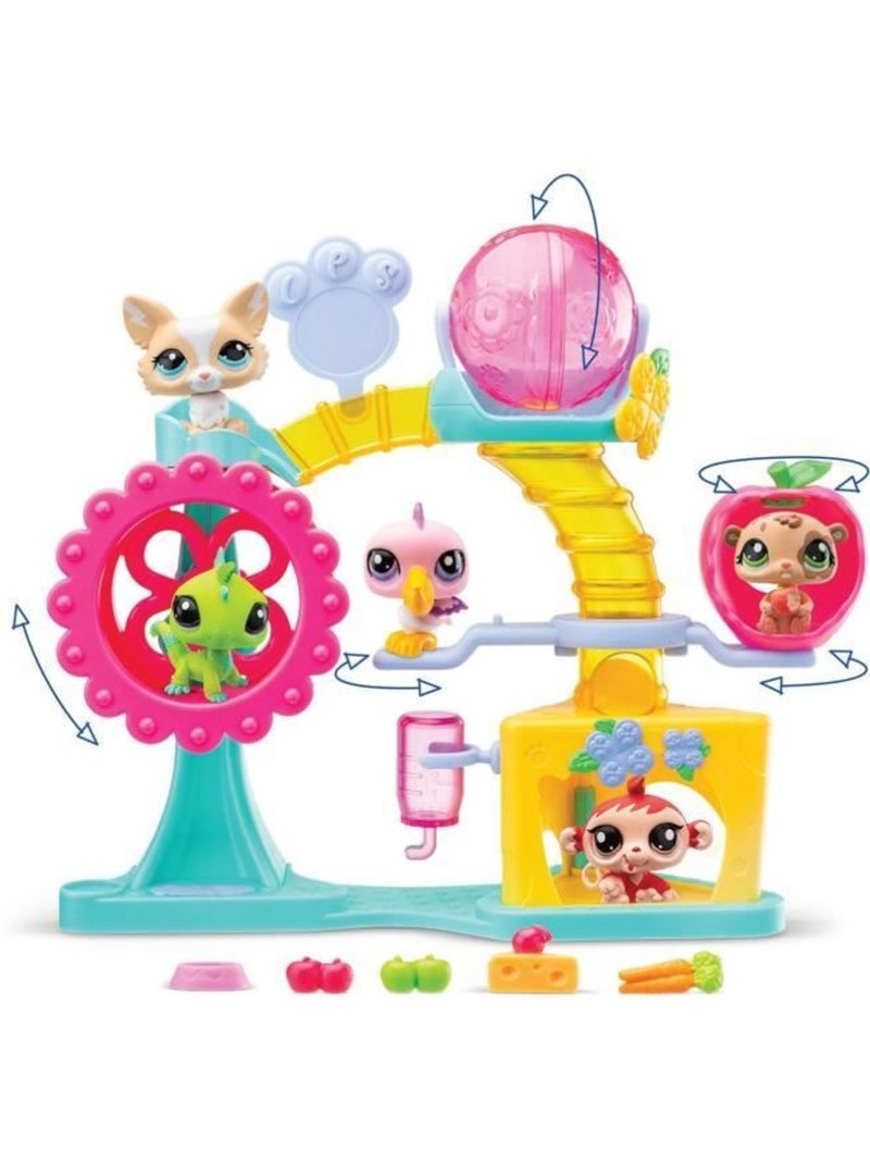 Lot de 2 figurines + décor + 4 accessoires - fun factory - bandai, littlest pet shop Bleu - Kiabi