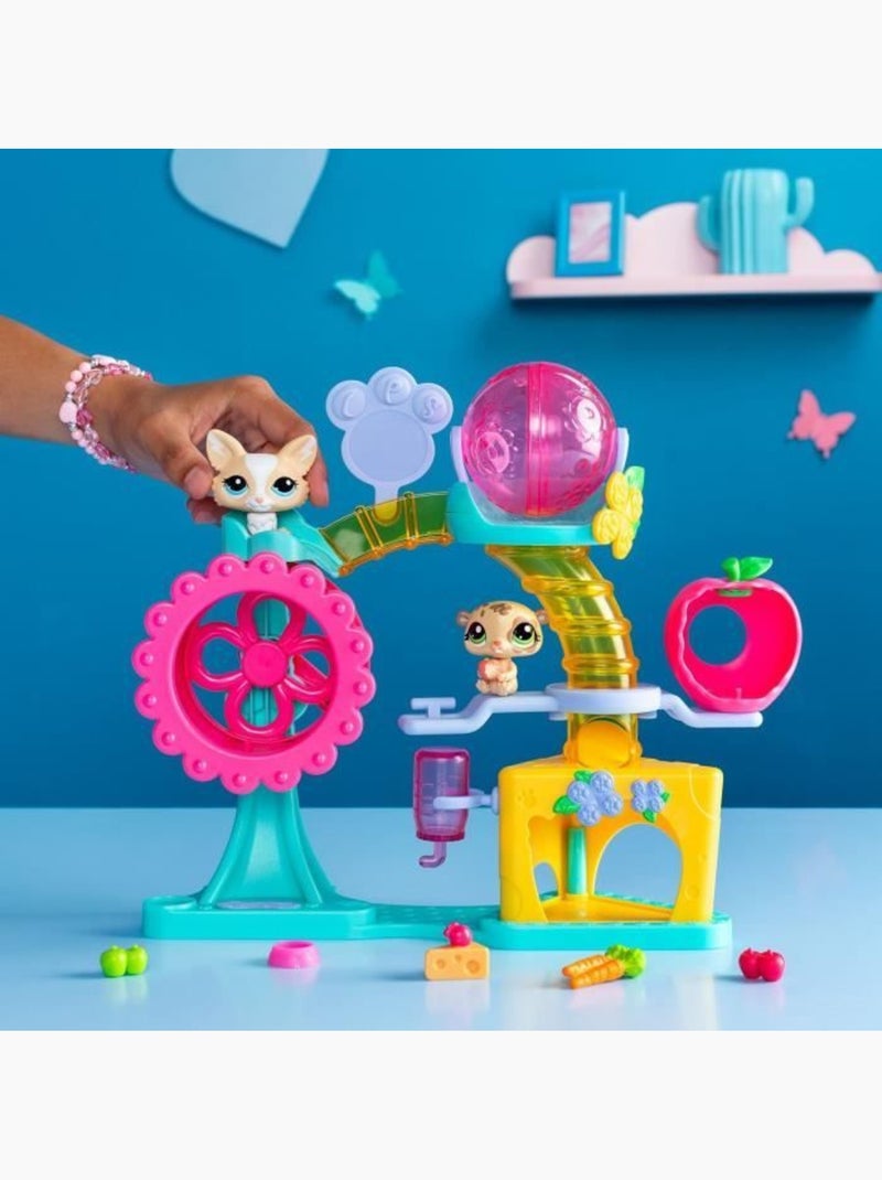 Lot de 2 figurines + décor + 4 accessoires - fun factory - bandai, littlest pet shop Bleu - Kiabi