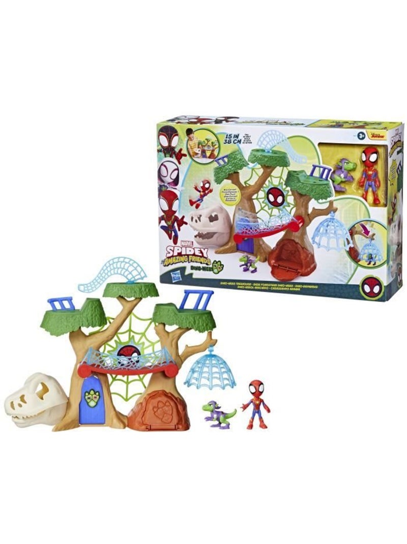 Lot de 2 figurines et coffret de jeu - base forestière dino-webs - hasbro Marron - Kiabi