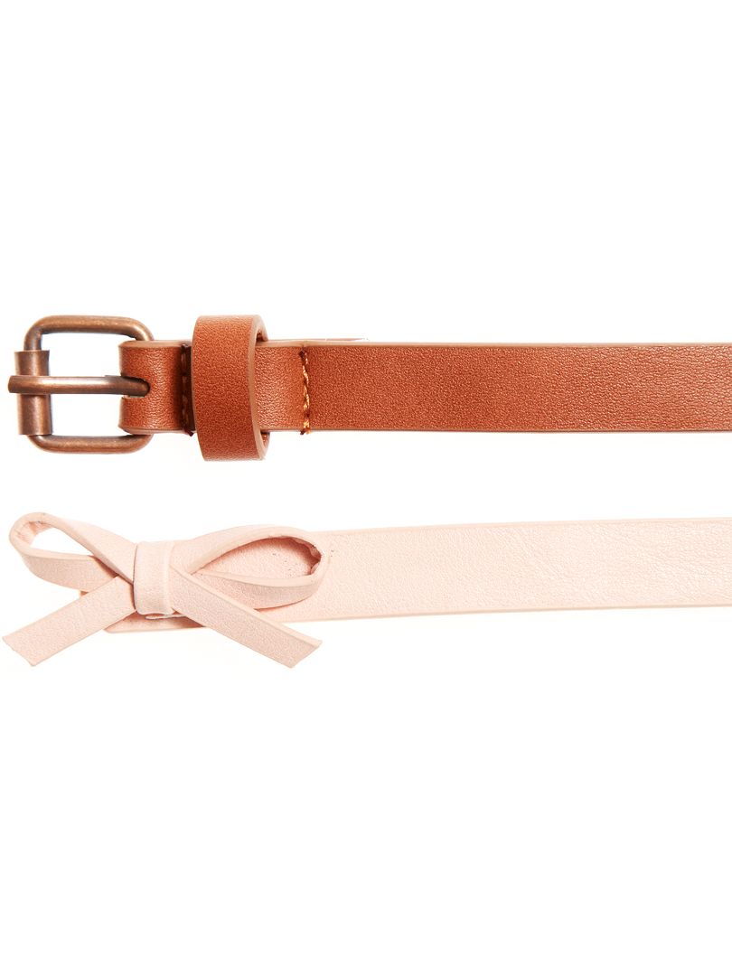 Lot De 2 Ceintures Fines Amaxiu Pour Filles - Paillettes Et Cuir Synthétique
