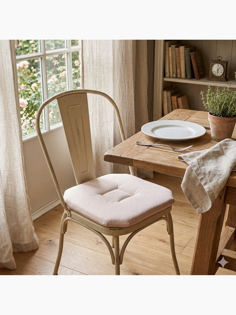 Lot de 2 galettes de chaise 4 rabats chiné Beige clair - Kiabi