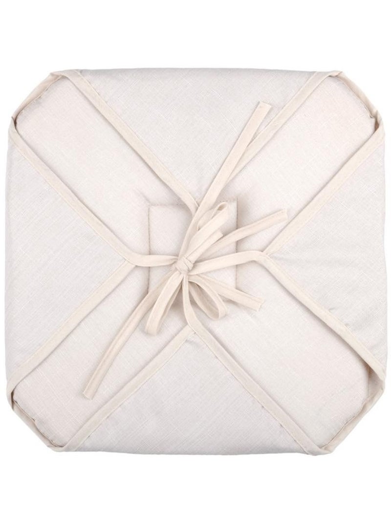 Lot de 2 galettes de chaise 4 rabats chiné Beige clair - Kiabi