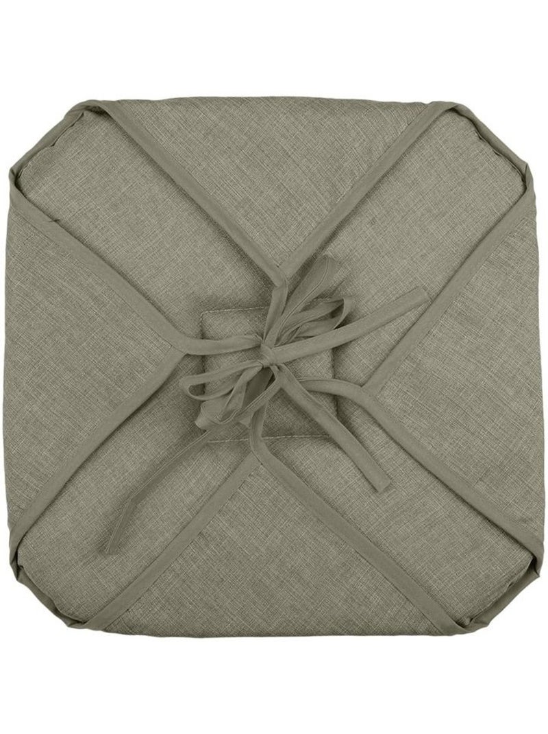 Lot de 2 galettes de chaise 4 rabats chiné Kaki - Kiabi