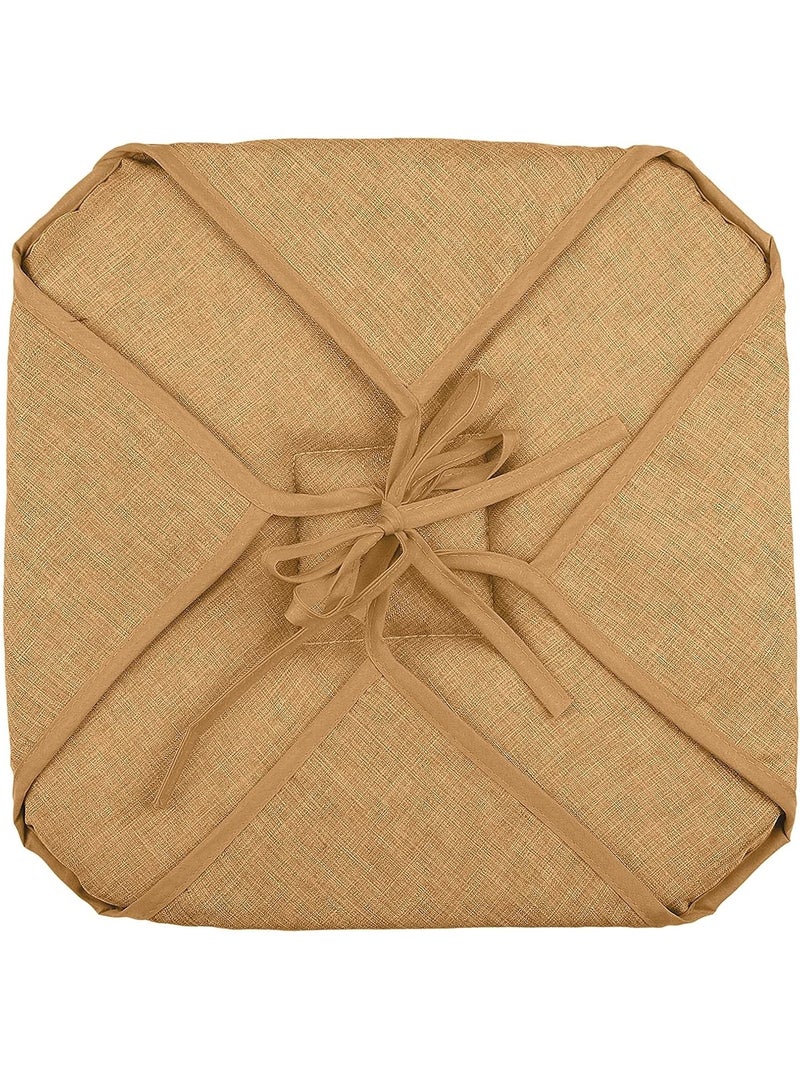 Lot de 2 galettes de chaise 4 rabats chiné Marron - Kiabi