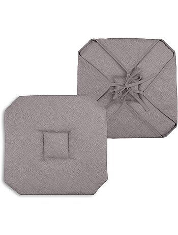 Lot de 2 galettes de chaise 4 rabats chiné