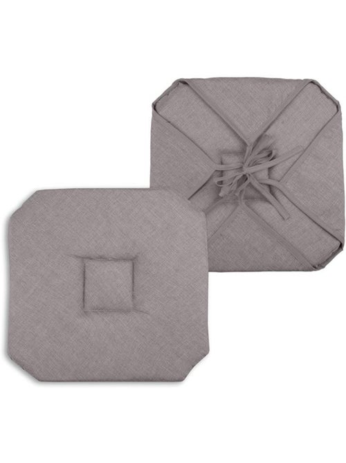 Lot de 2 galettes de chaise 4 rabats chiné - Kiabi