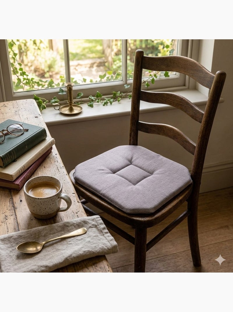 Lot de 2 galettes de chaise 4 rabats chiné Taupe - Kiabi