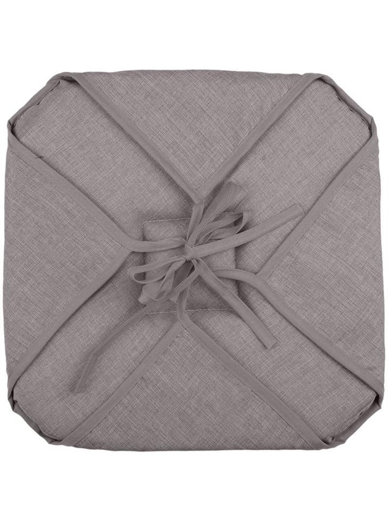 Lot de 2 galettes de chaise 4 rabats chiné Taupe - Kiabi