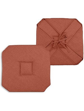 Lot de 2 galettes de chaise 4 rabats chiné